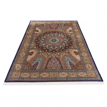 Machine-made Rug, Floral Dome, Acrylic + Bamboo Silk, Persian Style, Ref 200265