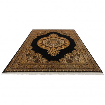 Machine-made Rug, Plain Field Medallion, Bamboo Silk, Persian Style, Ref 800266