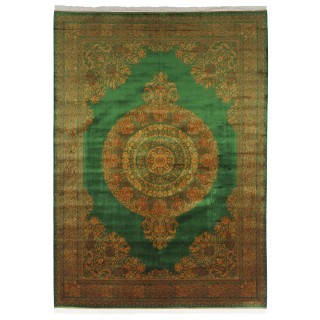 Machine-made Rug, Plain Field Medallion, Bamboo Silk, Persian Style, Ref 800266