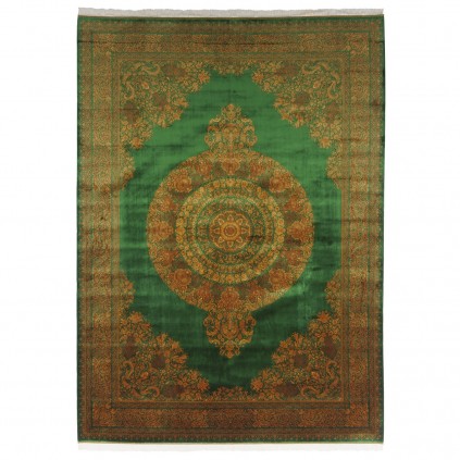 Machine-made Rug, Plain Field Medallion, Bamboo Silk, Persian Style, Ref 800266