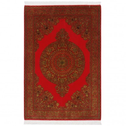 Machine-made Rug, Plain Field Medallion, Bamboo Silk, Persian Style, Ref 800266