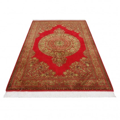 Machine-made Rug, Plain Field Medallion, Bamboo Silk, Persian Style, Ref 800266