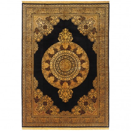 Machine-made Rug, Plain Field Medallion, Bamboo Silk, Persian Style, Ref 800266