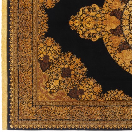Machine-made Rug, Plain Field Medallion, Bamboo Silk, Persian Style, Ref 800266