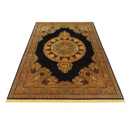 Machine-made Rug, Plain Field Medallion, Bamboo Silk, Persian Style, Ref 800266
