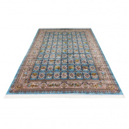 Machine-made Rug, Floral Square/Block, Acrylic + Bamboo Silk, Persian Style, Ref 200267