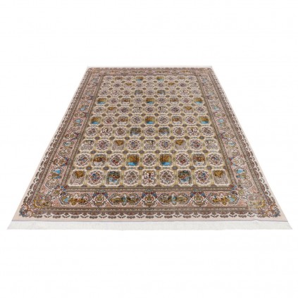 Machine-made Rug, Floral Square/Block, Acrylic + Bamboo Silk, Persian Style, Ref 200267