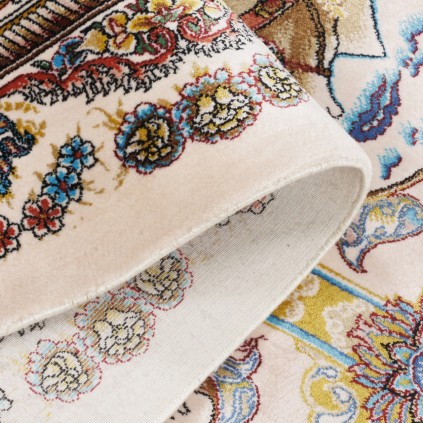 Machine-made Rug, Floral Square/Block, Acrylic + Bamboo Silk, Persian Style, Ref 200267