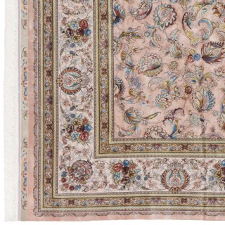 Machine-made Rug, Floral All-over Floral, Acrylic + Bamboo Silk, Persian Style, Ref 200268