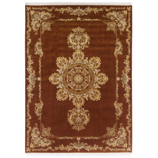 Machine-made Rug, Neoclassic Medallion, Acrylic + Bamboo Silk, Persian Style, Ref 200269