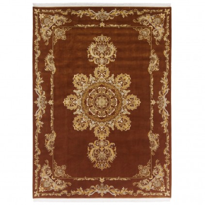 Machine-made Rug, Neoclassic Medallion, Acrylic + Bamboo Silk, Persian Style, Ref 200269