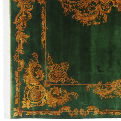 Machine-made Rug, Neoclassic Medallion, Acrylic + Bamboo Silk, Persian Style, Ref 200269