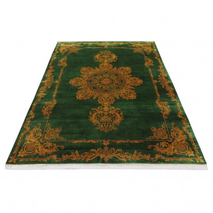 Machine-made Rug, Neoclassic Medallion, Acrylic + Bamboo Silk, Persian Style, Ref 200269