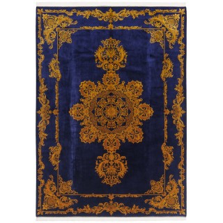 Machine-made Rug, Neoclassic Medallion, Acrylic + Bamboo Silk, Persian Style, Ref 200269
