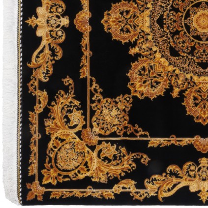 Machine-made Rug, Neoclassic Medallion, Acrylic + Bamboo Silk, Persian Style, Ref 200269