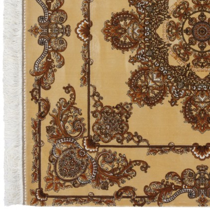 Machine-made Rug, Neoclassic Medallion, Acrylic + Bamboo Silk, Persian Style, Ref 200269
