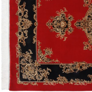 سجادة صناعية بنقشة ترنج الكلاسيكية الجديدة، أكريليك مع حرير بامبو، على الطراز الفارسي، رقم 200271