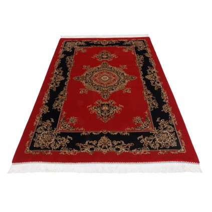 Machine-made Rug, Neoclassic Medallion, Acrylic + Bamboo Silk, Persian Style, Ref 200271