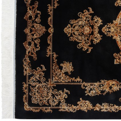 Machine-made Rug, Neoclassic Medallion, Acrylic + Bamboo Silk, Persian Style, Ref 200271