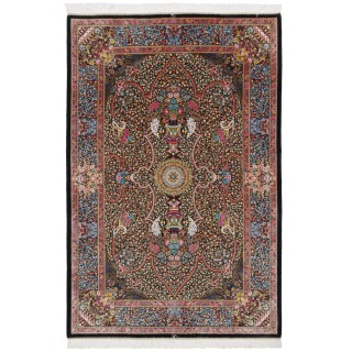 Machine-made Rug, Floral All-over, Bamboo Silk, Persian Style, Ref 800274