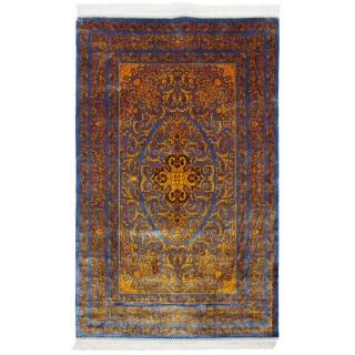 Machine-made Rug, Floral Medallion, Bamboo Silk, Persian Style, Ref 800275