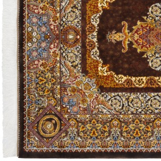Machine-made Rug, Neoclassic Medallion, Bamboo Silk, Persian Style, Ref 800276