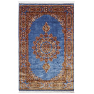 Machine-made Rug, Plain Field Medallion, Bamboo Silk, Persian Style, Ref 800277