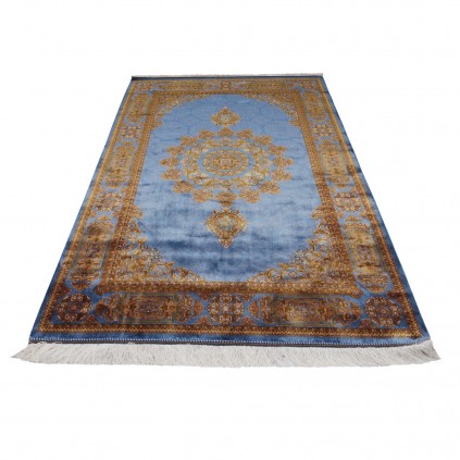 Machine-made Rug, Plain Field Medallion, Bamboo Silk, Persian Style, Ref 800277