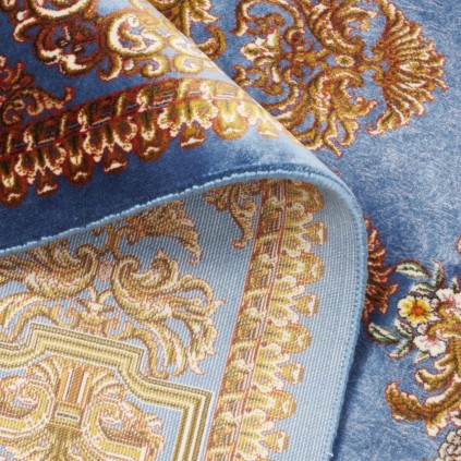 Machine-made Rug, Plain Field Medallion, Bamboo Silk, Persian Style, Ref 800277