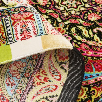 فرش ماشینی طرح سراسر مدرن، ابریشم بامبو، سبک پارسی، کد 800278