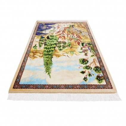 Machine-made Rug, Landscape All-over, Bamboo Silk, Persian Style, Ref 800279