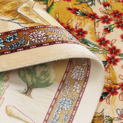 سجادة صناعية بنقشة كامل منظر طبيعي، حرير بامبو، على الطراز الفارسي، رقم 800280