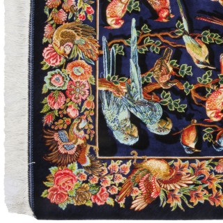 Machine-made Rug, Flowers & Birds All-over, Bamboo Silk, Persian Style, Ref 800281