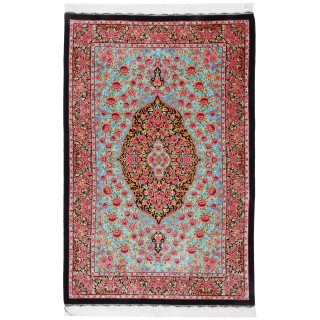 Machine-made Rug, Floral Medallion, Bamboo Silk, Persian Style, Ref 800282