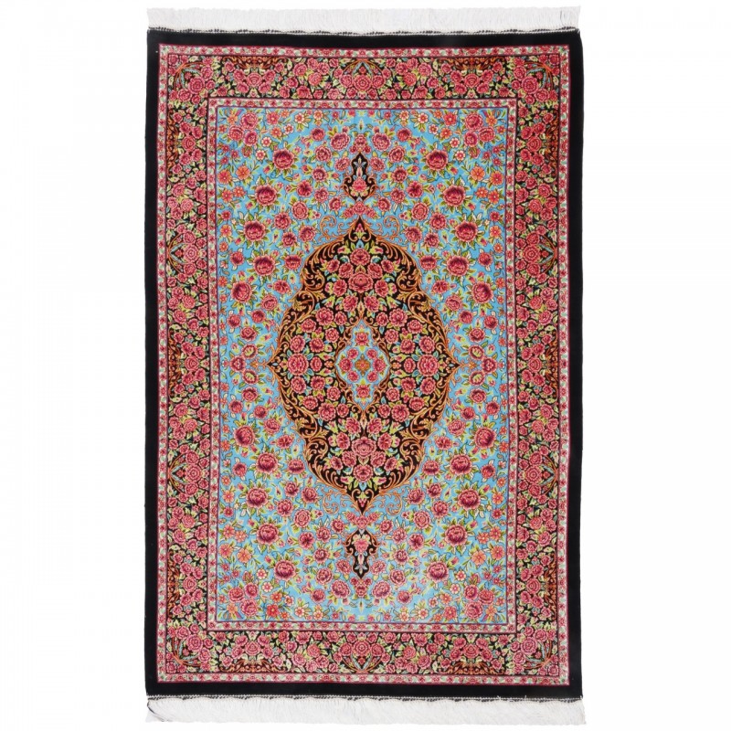 Machine-made Rug, Floral Medallion, Bamboo Silk, Persian Style, Ref 800282