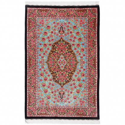 Machine-made Rug, Floral Medallion, Bamboo Silk, Persian Style, Ref 800282