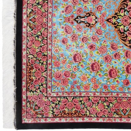 Machine-made Rug, Floral Medallion, Bamboo Silk, Persian Style, Ref 800282