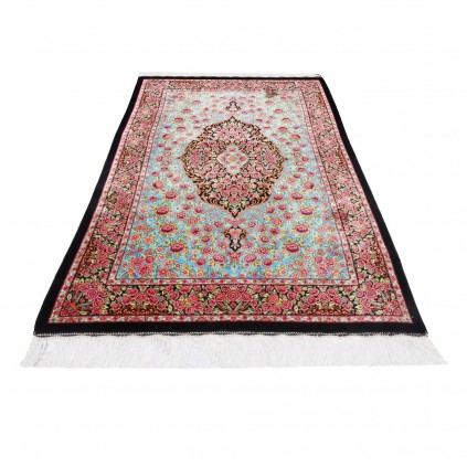 Machine-made Rug, Floral Medallion, Bamboo Silk, Persian Style, Ref 800282