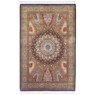 Machine-made Rug, Floral Dome, Bamboo Silk, Persian Style, Ref 800284