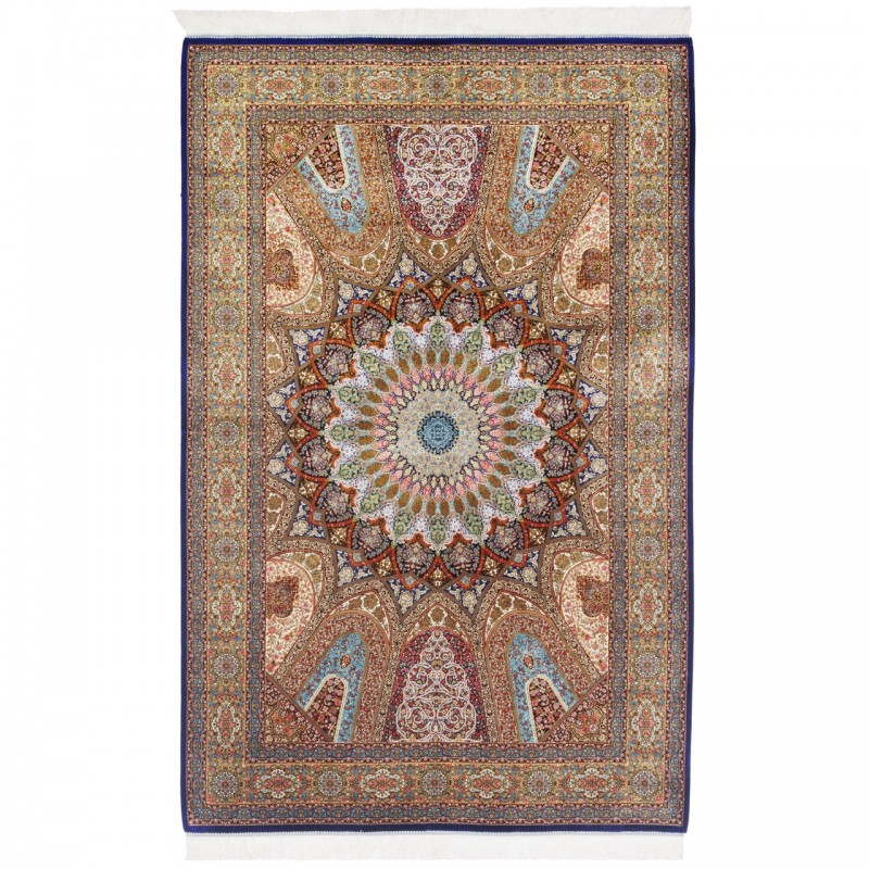 Machine-made Rug, Floral Dome, Bamboo Silk, Persian Style, Ref 800284