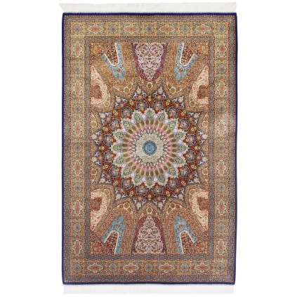 Machine-made Rug, Floral Dome, Bamboo Silk, Persian Style, Ref 800284