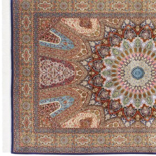 Machine-made Rug, Floral Dome, Bamboo Silk, Persian Style, Ref 800284