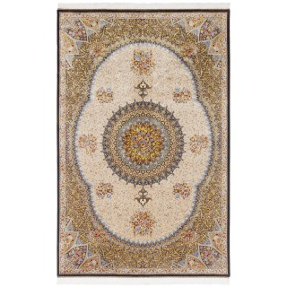 Machine-made Rug, Floral Medallion, Bamboo Silk, Persian Style, Ref 800286