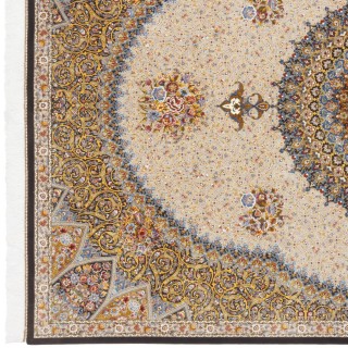 Machine-made Rug, Floral Medallion, Bamboo Silk, Persian Style, Ref 800286