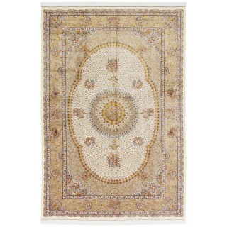 Machine-made Rug, Floral Medallion, Bamboo Silk, Persian Style, Ref 800286
