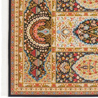 Machine-made Rug, Floral Framed, Bamboo Silk, Persian Style, Ref 800287