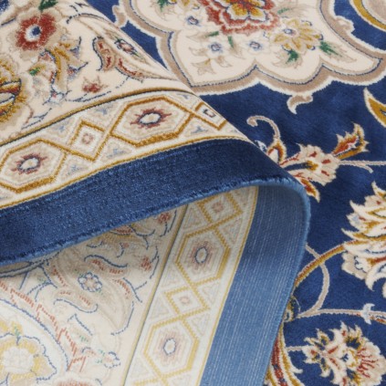 سجادة صناعية بنقشة زاوية وترنج مزخرف بالورود، أكريليك مع حرير بامبو، على الطراز الفارسي، رقم 200288