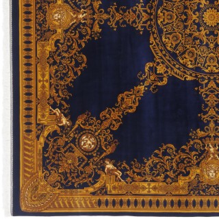 Machine-made Rug, Neoclassic Medallion, Bamboo Silk, Persian Style, Ref 800290