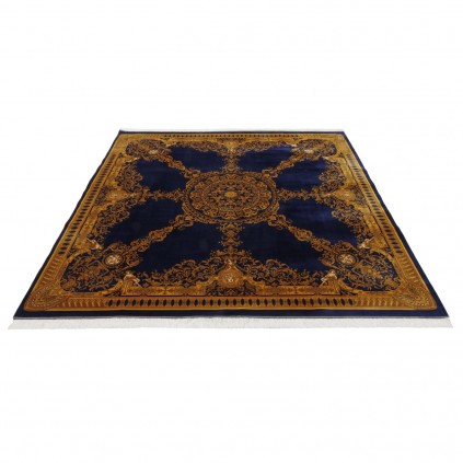 سجادة صناعية بنقشة ترنج الكلاسيكية الجديدة، حرير بامبو، على الطراز الفارسي، رقم 800290