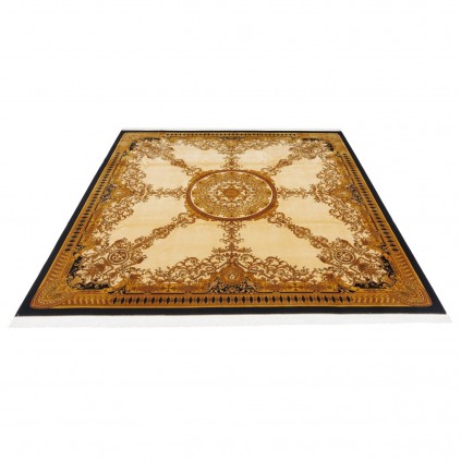 سجادة صناعية بنقشة ترنج الكلاسيكية الجديدة، حرير بامبو، على الطراز الفارسي، رقم 800290